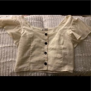 Zara Button Up Crop Top